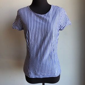 Zara sz M striped 100% cotton blouse